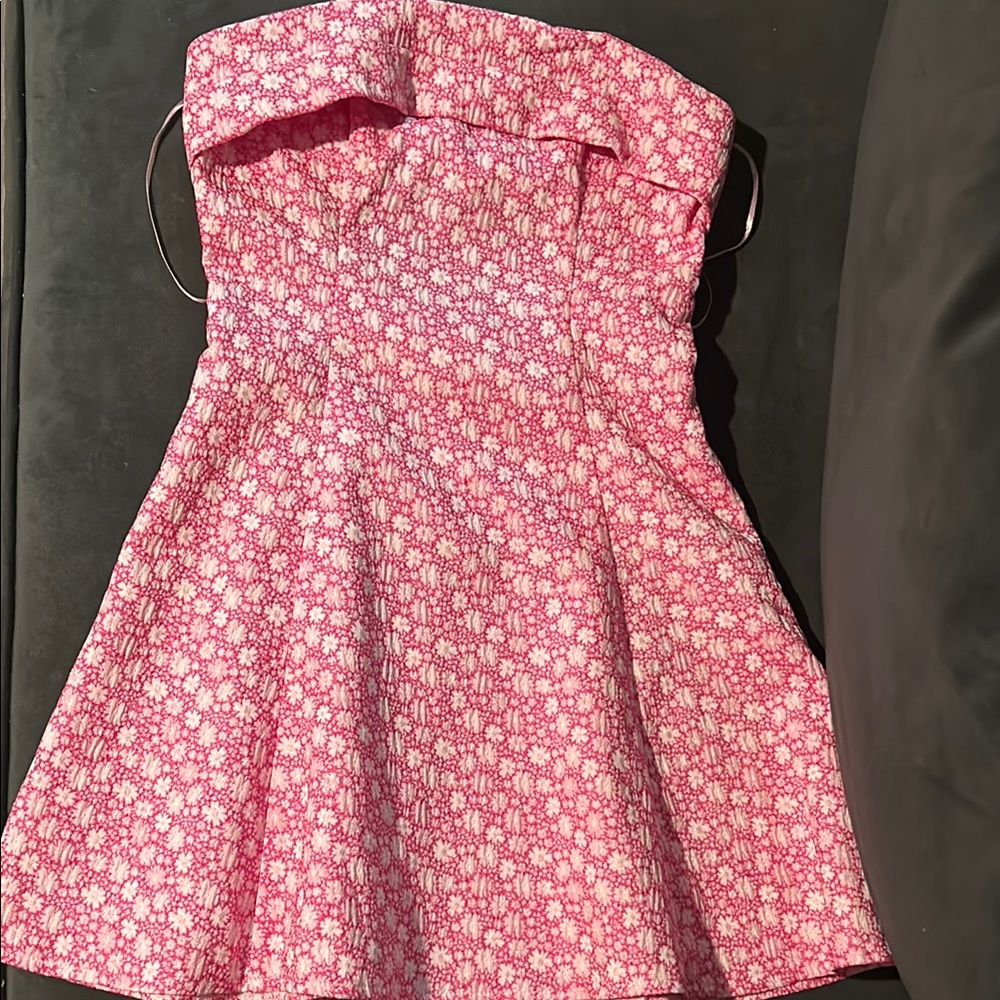 Altar'd State Pink Strapless Dress